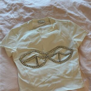 Elegant Cream Embellished Women's Top